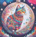Kat op kerstbal